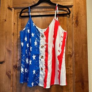 Stars and Stripes button up tank top!